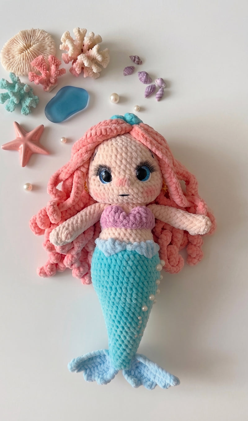 Handmade Mermaid Princess Crochet Plush Doll