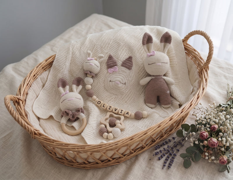 Personalized Baby Blanket & Gift Set with Custom Name